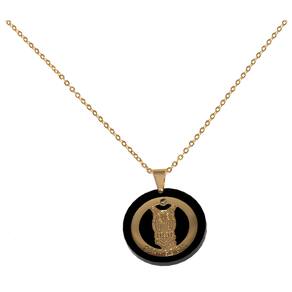 Colar Cordão Pedagogia Coruja Folheado Ouro 18k