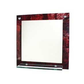 Espelho Banheiro Prateleira 40Cm X 40Cm Mármore Avermelhado