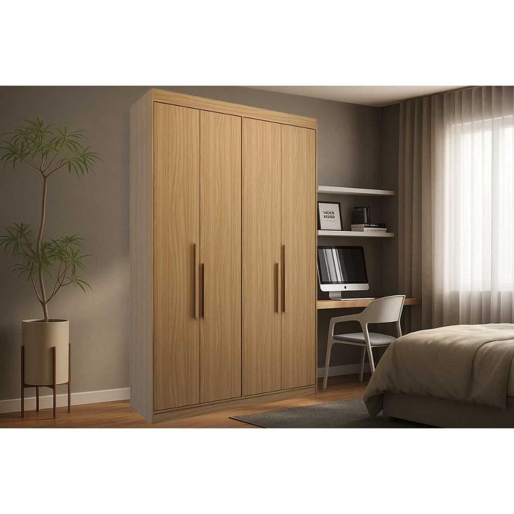 Guarda Roupa Solteiro 4 Portas e 2 Gavetas PH 1805 Cedro - Herval