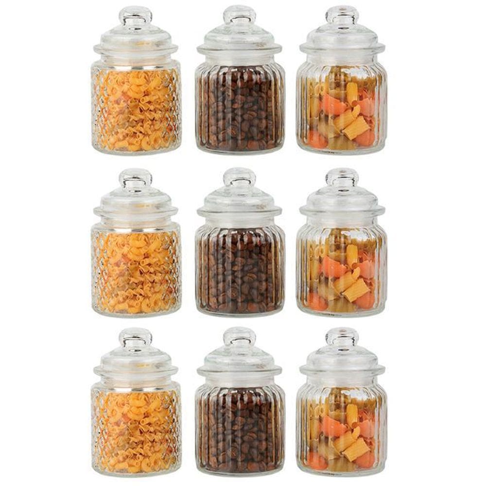 Conjunto 9 Potes Vidro Hermético 300Ml Class Home