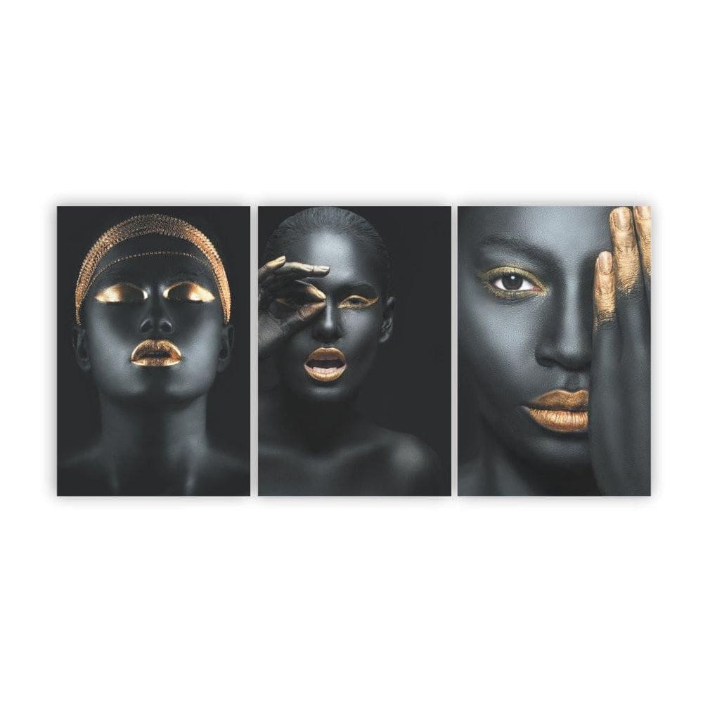 Quadros Decorativos Mosaico Mulheres Negras Maquiagem
