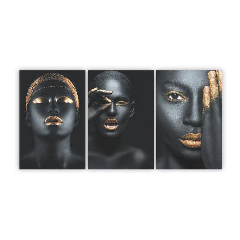Quadros Decorativos Mosaico Mulheres Negras Maquiagem