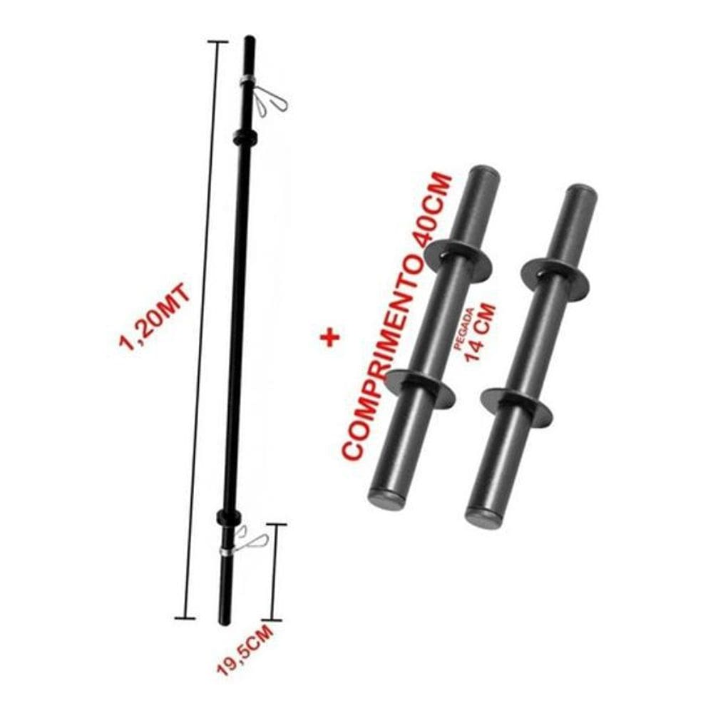 Kit Barra Body Pump + Par Barra Oca 40 Cm - 3 Unidades
