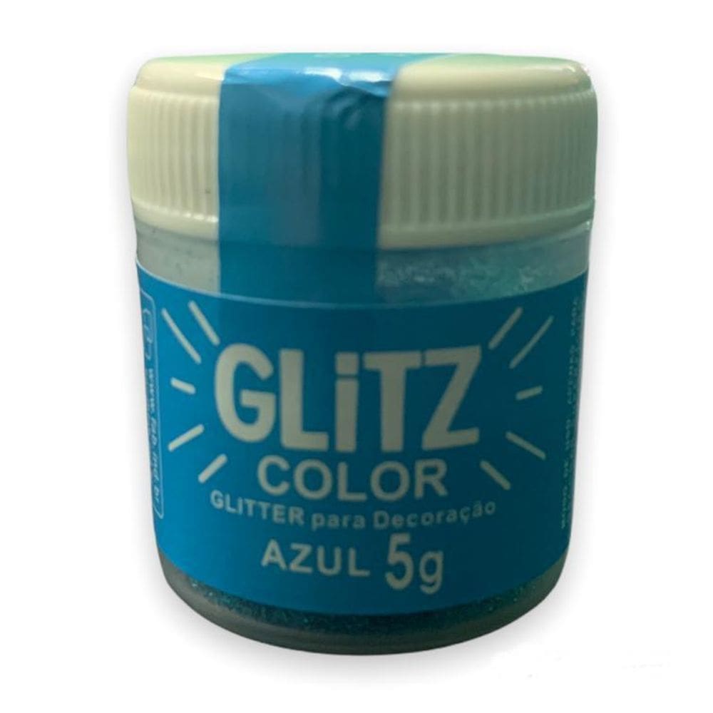 Corante Em Pó Glitz Fab Brilho Para Decoração Azul