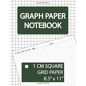 Caderno de papel milimetrado, papel quadriculado de 1 cm