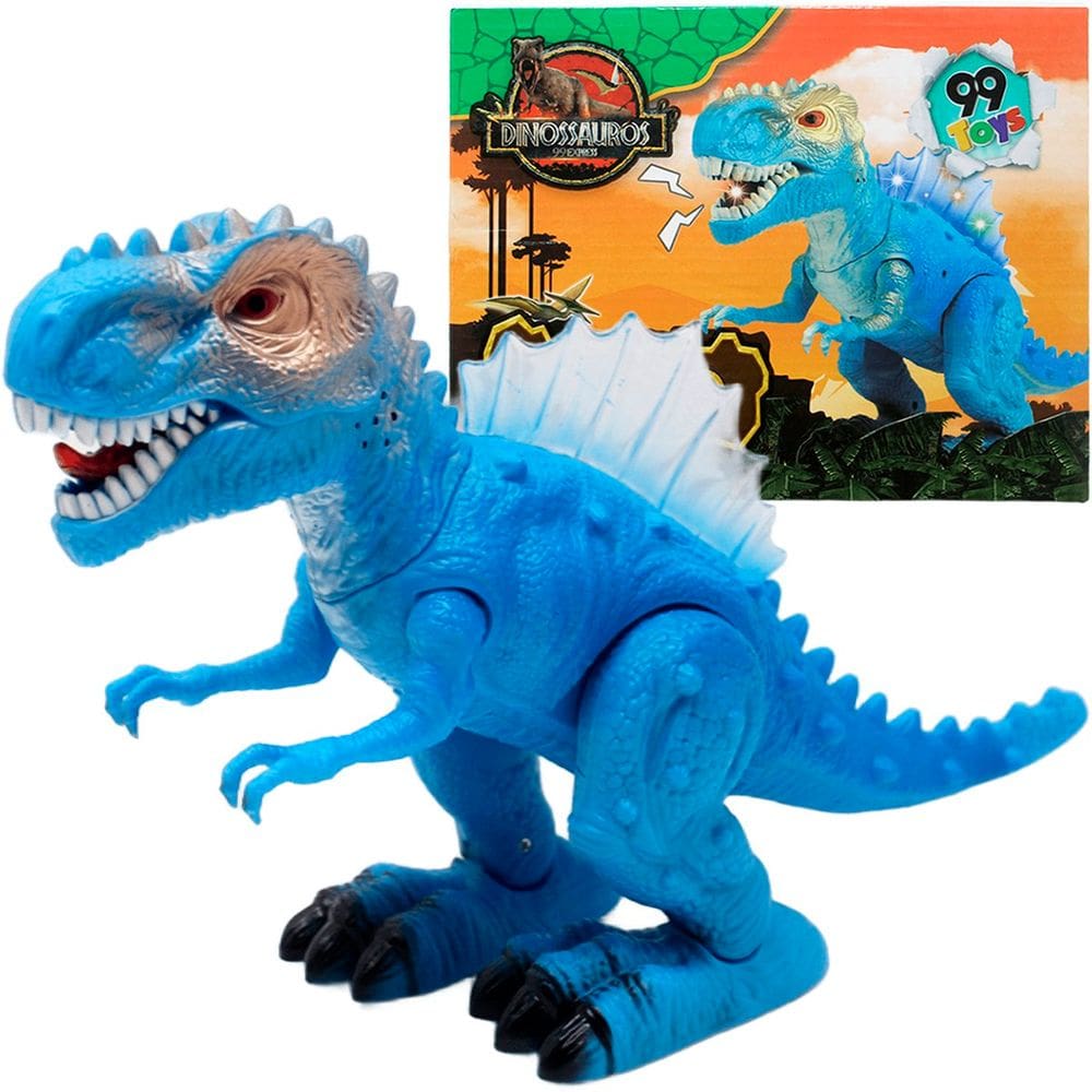 Brinquedo Tiranossauro Rex Dino Com Luz LED Movimentos Sons