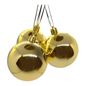 Kit 10 Bolas Decoração De Natal Árvore De Natal Dourada 60mm