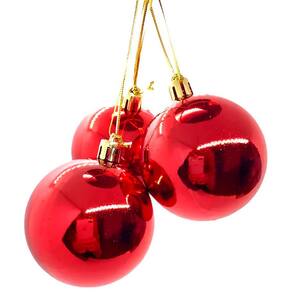 Kit 8 Bola Decoração De Natal Vermelha Árvore De Natal 60mm