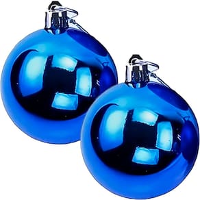 Kit 24 Bolas Azul Lisa Árvore Natal Decoração Natalino 60mm
