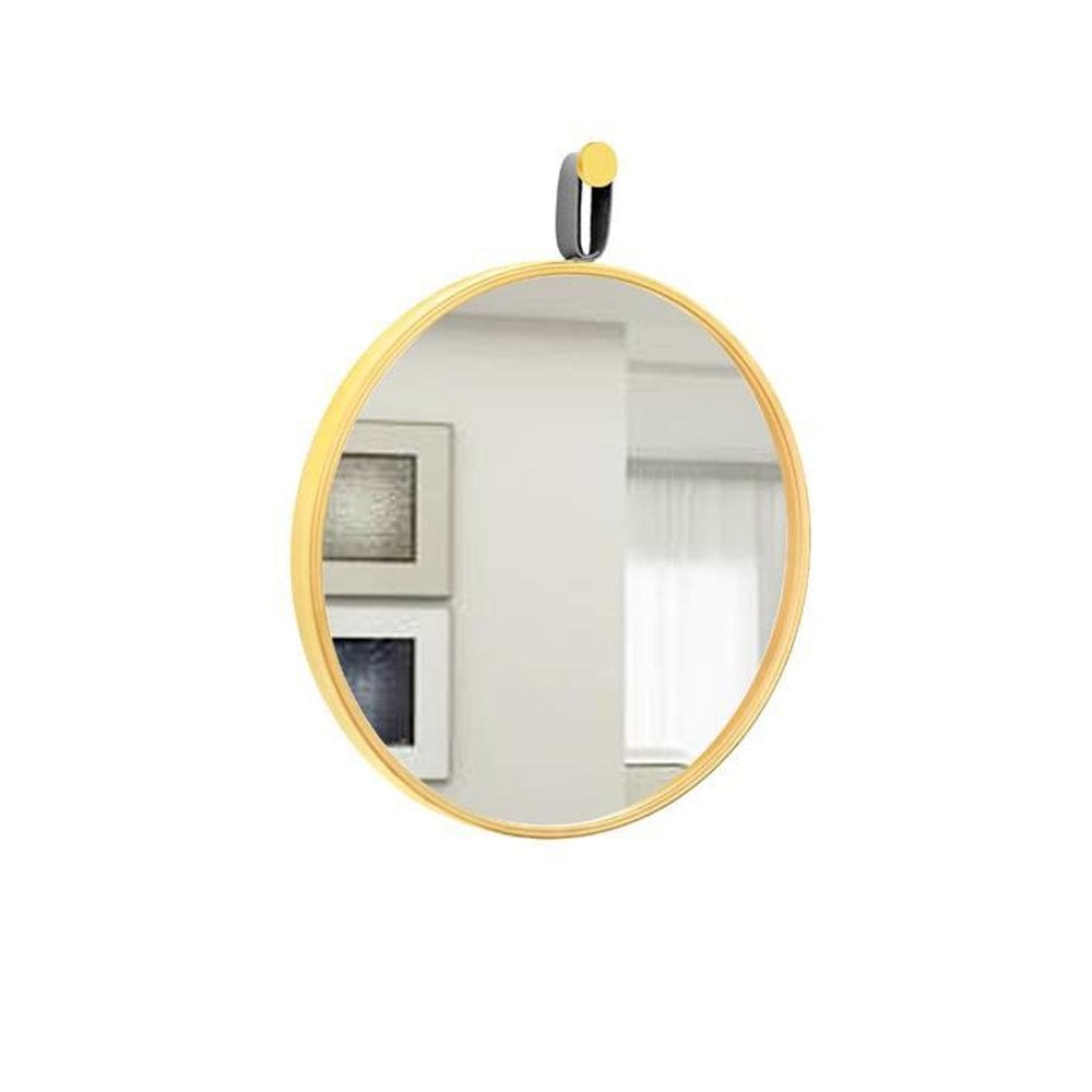 Espelho Decorativo Short Strip Amarelo Alça Corino Preto 60