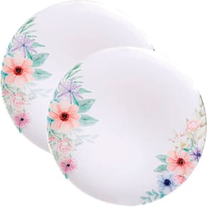 Kit Jogo De Prato Raso Jantar 8Pçs 8 Pessoas Floratta 28cm