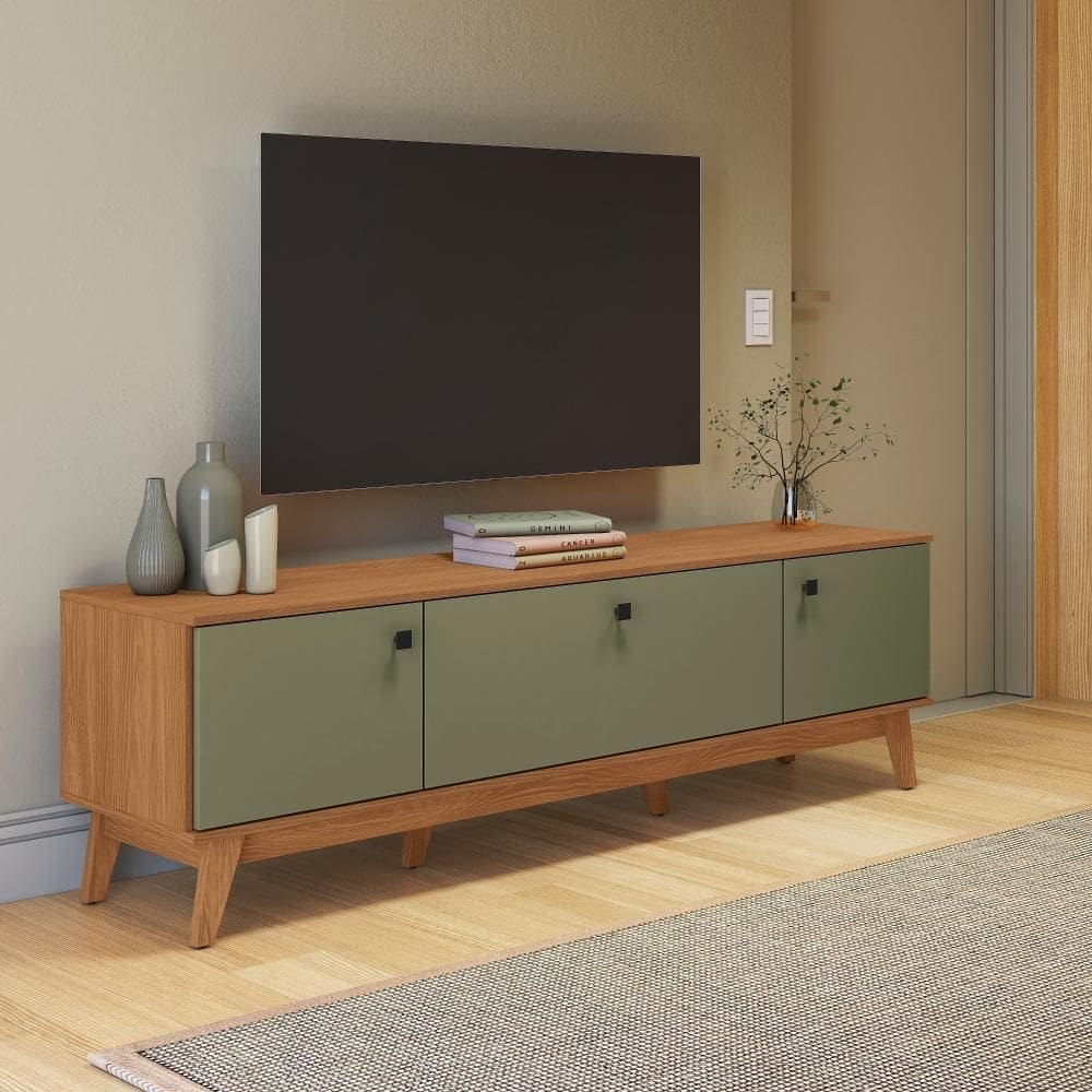 Rack Kappesberg 3 Portas Canela/Verde Frevo 180cm