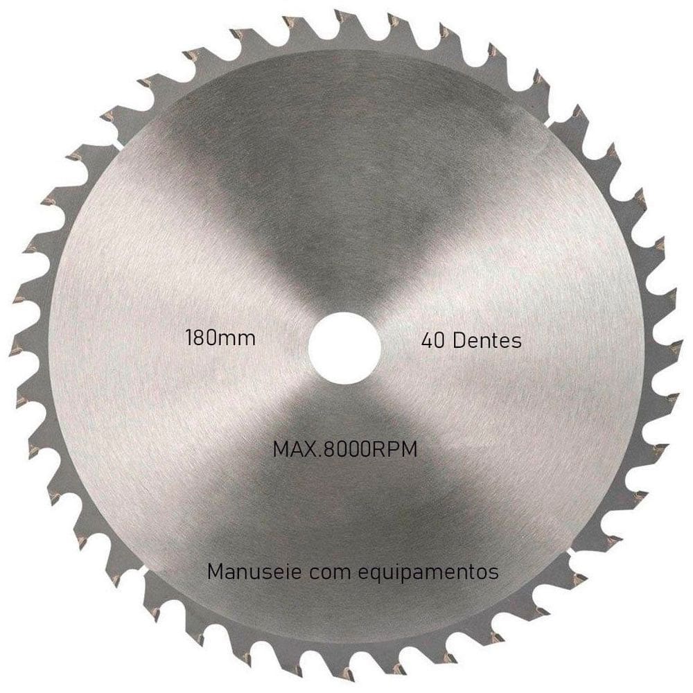 Kit 2 Discos De Serra Circular Com 40 Dentes 7" 180mm Para Madeira