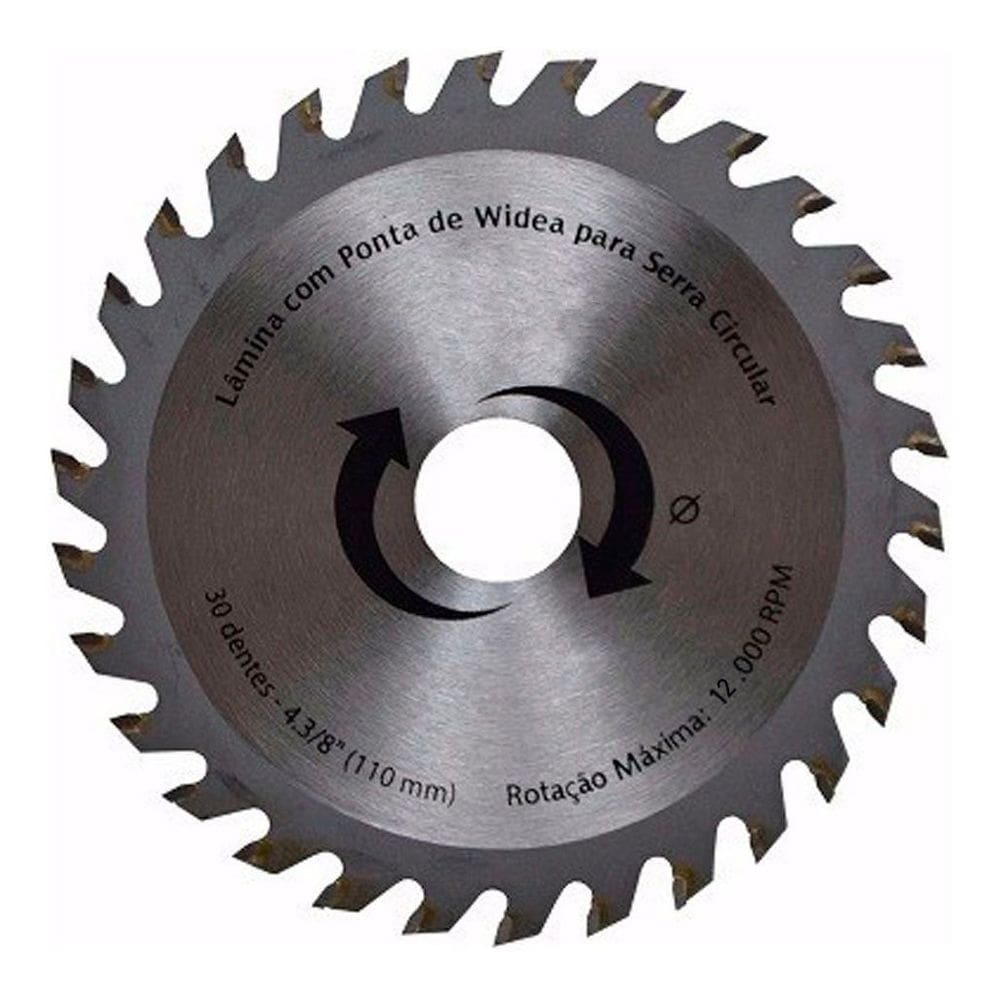 Kit 12 Discos De Serra Circular Com 30 Dentes 110mm
