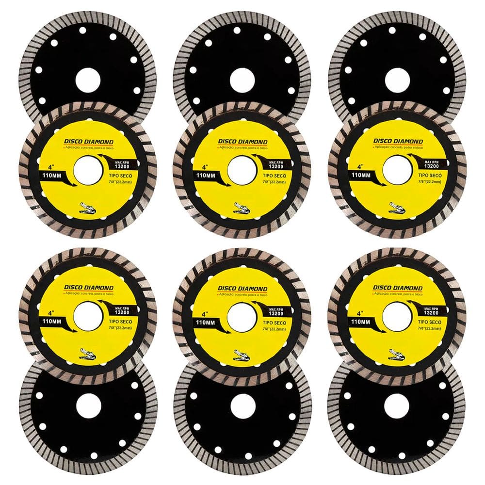 Kit 12 Disco Serra Circular Lâmina 110mm Concreto Mármore