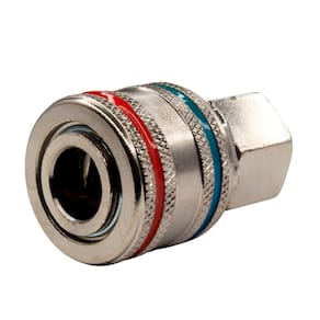 Engate Rapido De Ar Metal 1/4`` X 1/4`` Npt Femea Imp