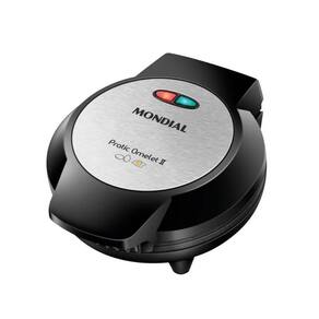 Omeleteira Elétrica Mondial Pratic Omelet II Preto/Inox 800W 127V - OM-04-BI