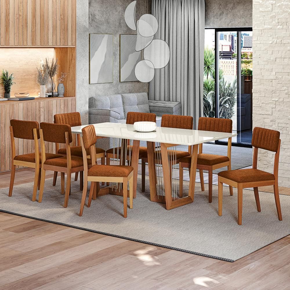 Conjunto Sala de Jantar Madeira Maciça 8 Cadeiras Kappesberg