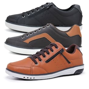 Kit 3 Sapatênis Masculino Fechamento Em Elástico e Zíper