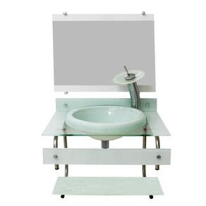 Gabinete Para Banheiro De Vidro Itxx 60Cm Inox - Branco