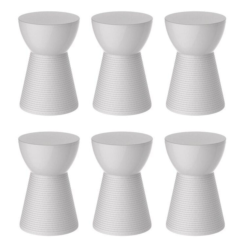 Conjunto 6 Banquetas Sili Branco