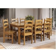 Conjunto Sala de Jantar Mesa Retangular 180cm e 8 Cadeiras em Madeira Maciça Napoli Espresso Móveis Nogueira