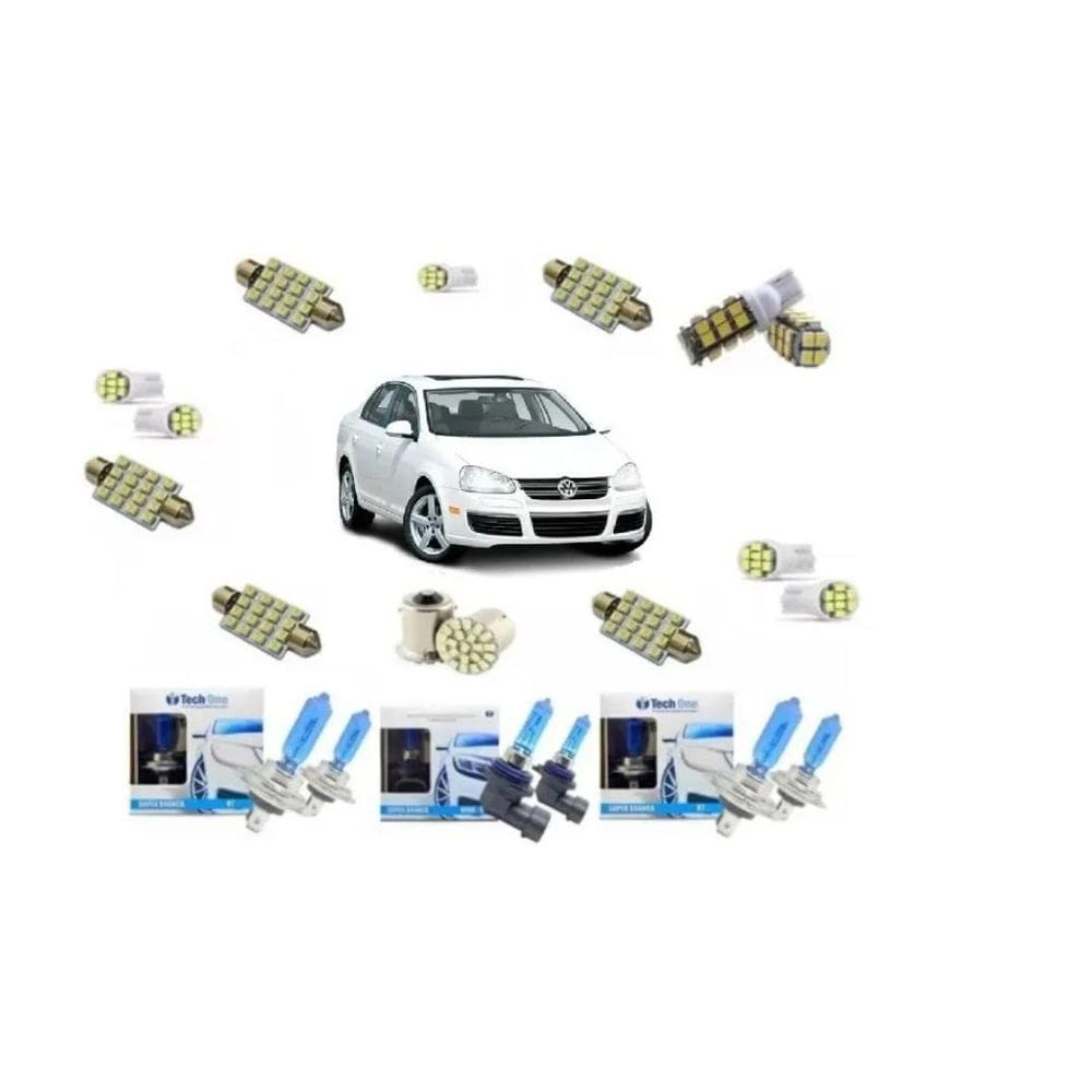 Jetta Kit Lâmpadas 2007 2008 2009 2010 Brancas Farois + Led
