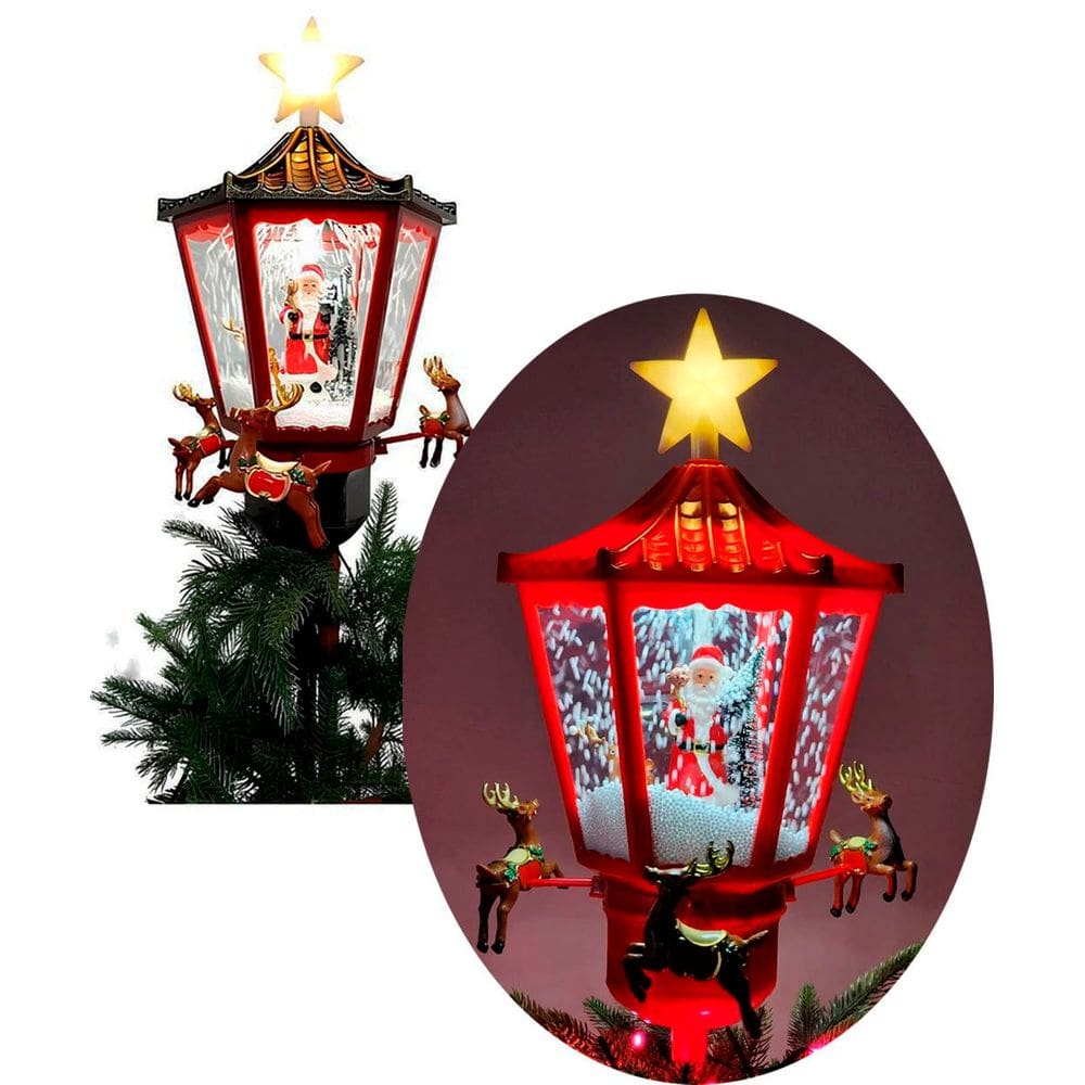 Ponteira Com Movimentos Para Árvore Natal Noel Renas Som Luz