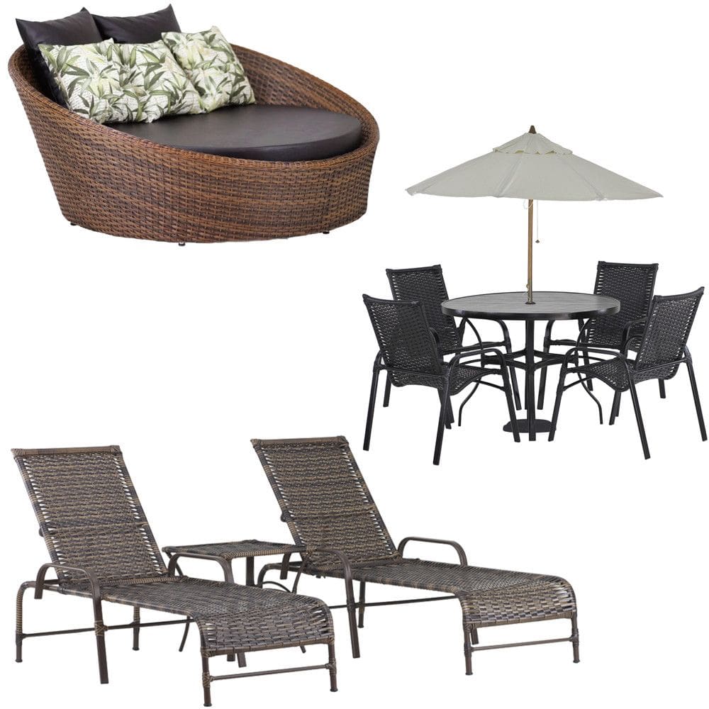 Kit 2 Espreguiçadeiras Mesa Roma Chaise Lívia Cadeira Emily Ombrelone