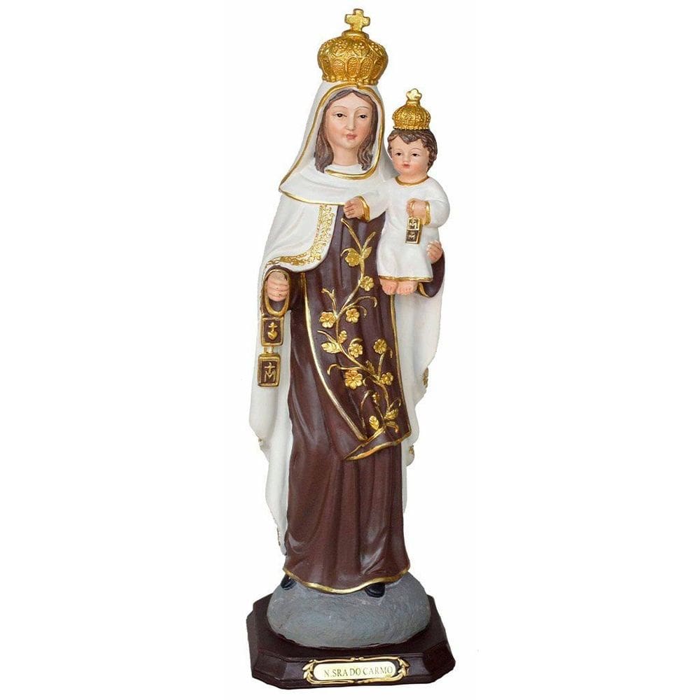 Santa Imagem Nossa Senhora Do Carmo Resina 31cm
