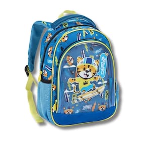 Mochila Costas Creche 13 Azul Tigre Bebê Escolar Infantil