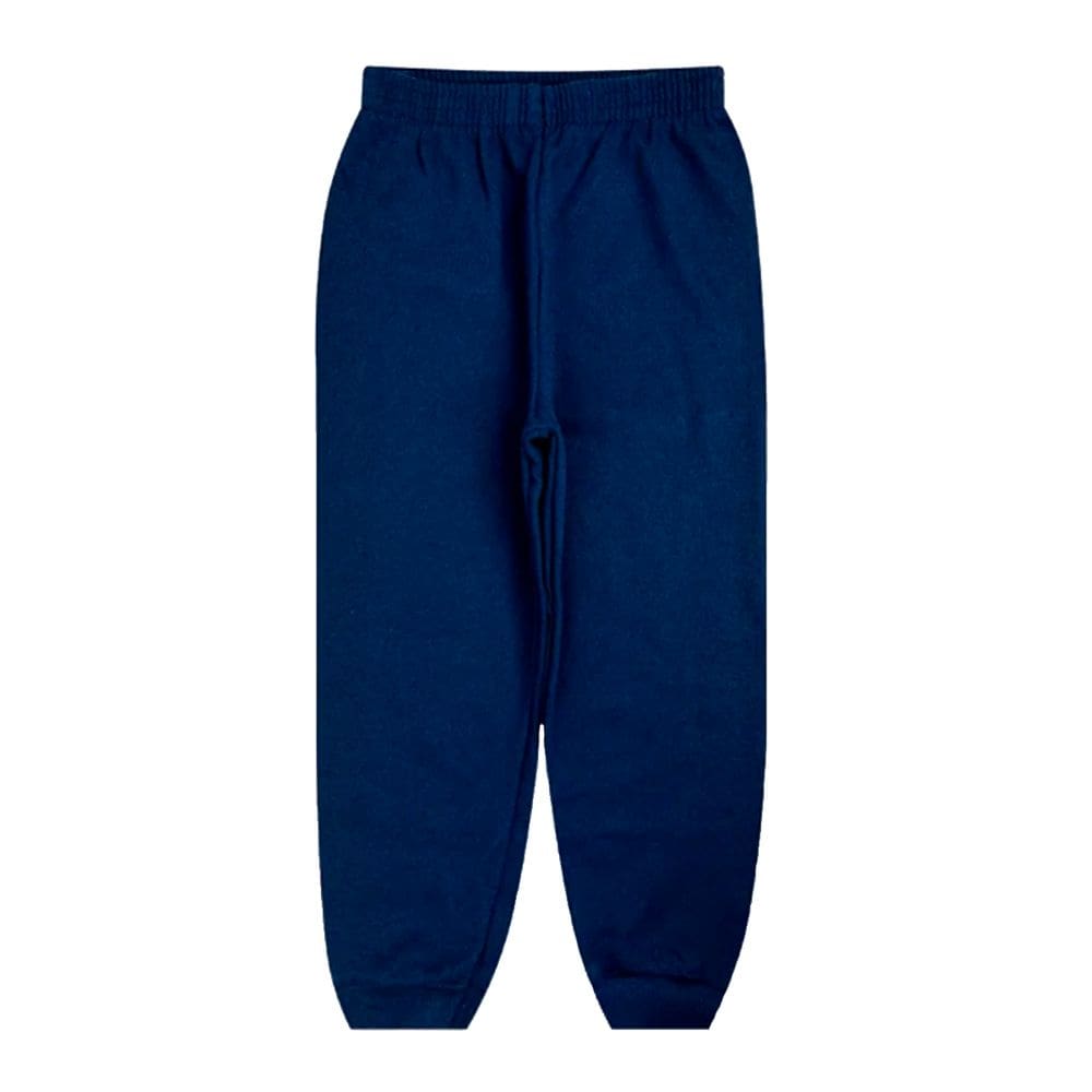 Calça Moletom Infantil Flanelada Escolar Básica Com Punho