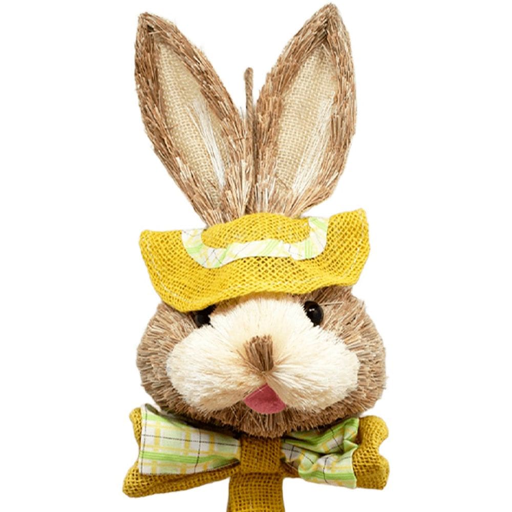 Pendente Coelho De Páscoa Artesanal Amarelo Decoração 60cm