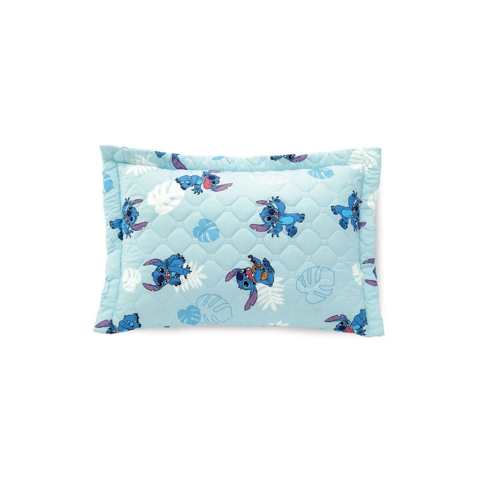 Porta Travesseiro Com Abas Stitch Folhas 55x80cm - Stitch Folhas