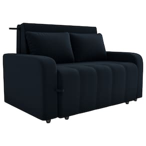 Sofa Cama 2 Lugares 138 cm Amora Veludo Inca E451 Preto Milani Store