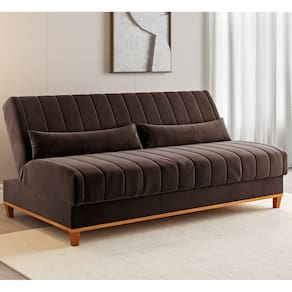 Sofa Cama Veneza 1,80 Reclinável 3 Lugares Veludo Bombom