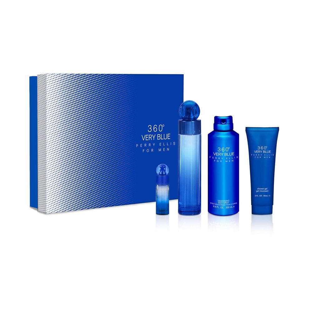 Conjunto de presente Perfume Perry Ellis 360 Very Blue de 100 ml para homens