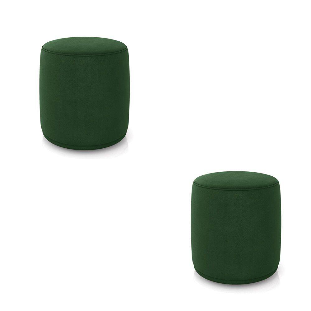Puff Redondo Orgânico para Sala Kit 2 Malu Suede M11 - D`Rossi