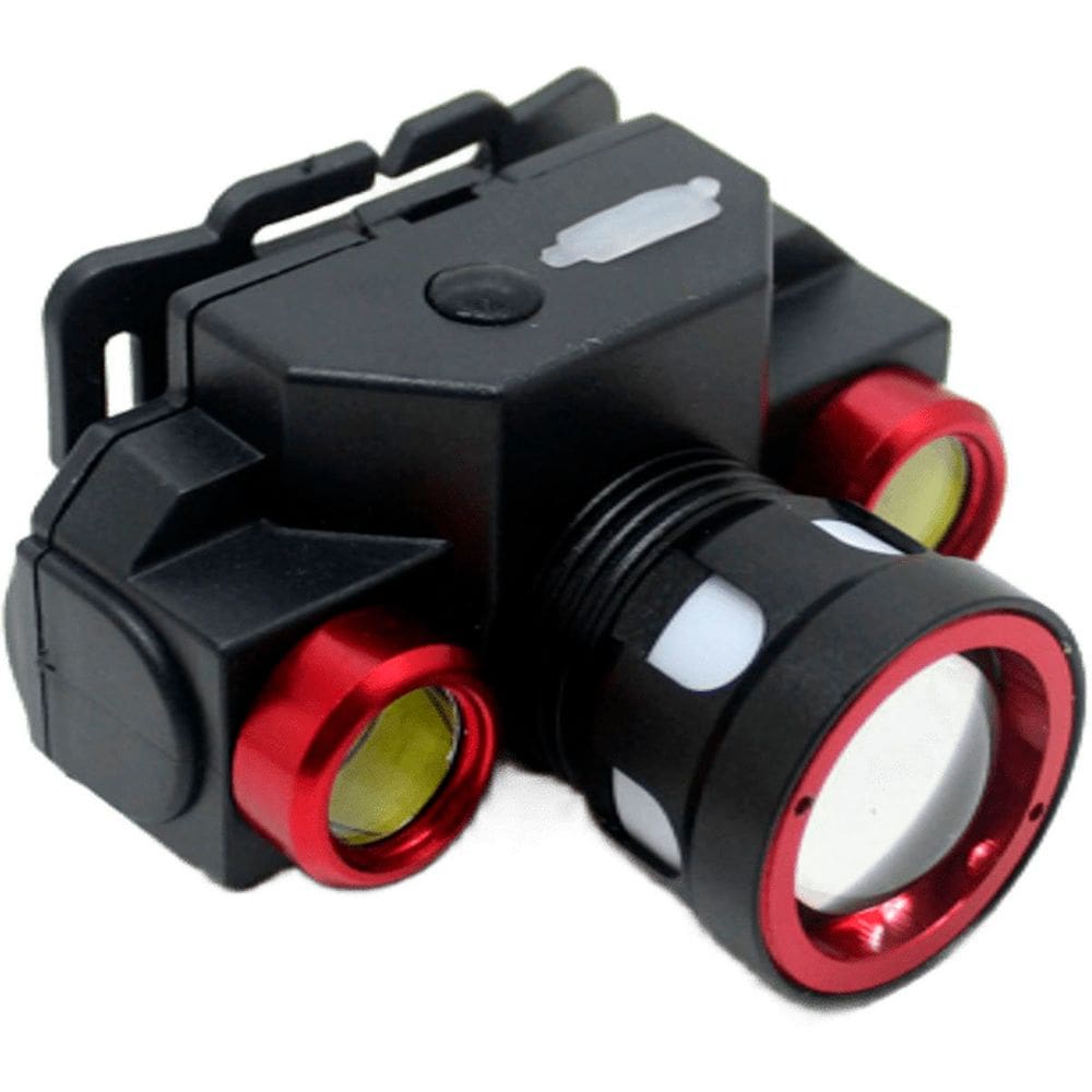 Lanterna De Cabeça Profissional Recarregável Vermelho 3 LEDs