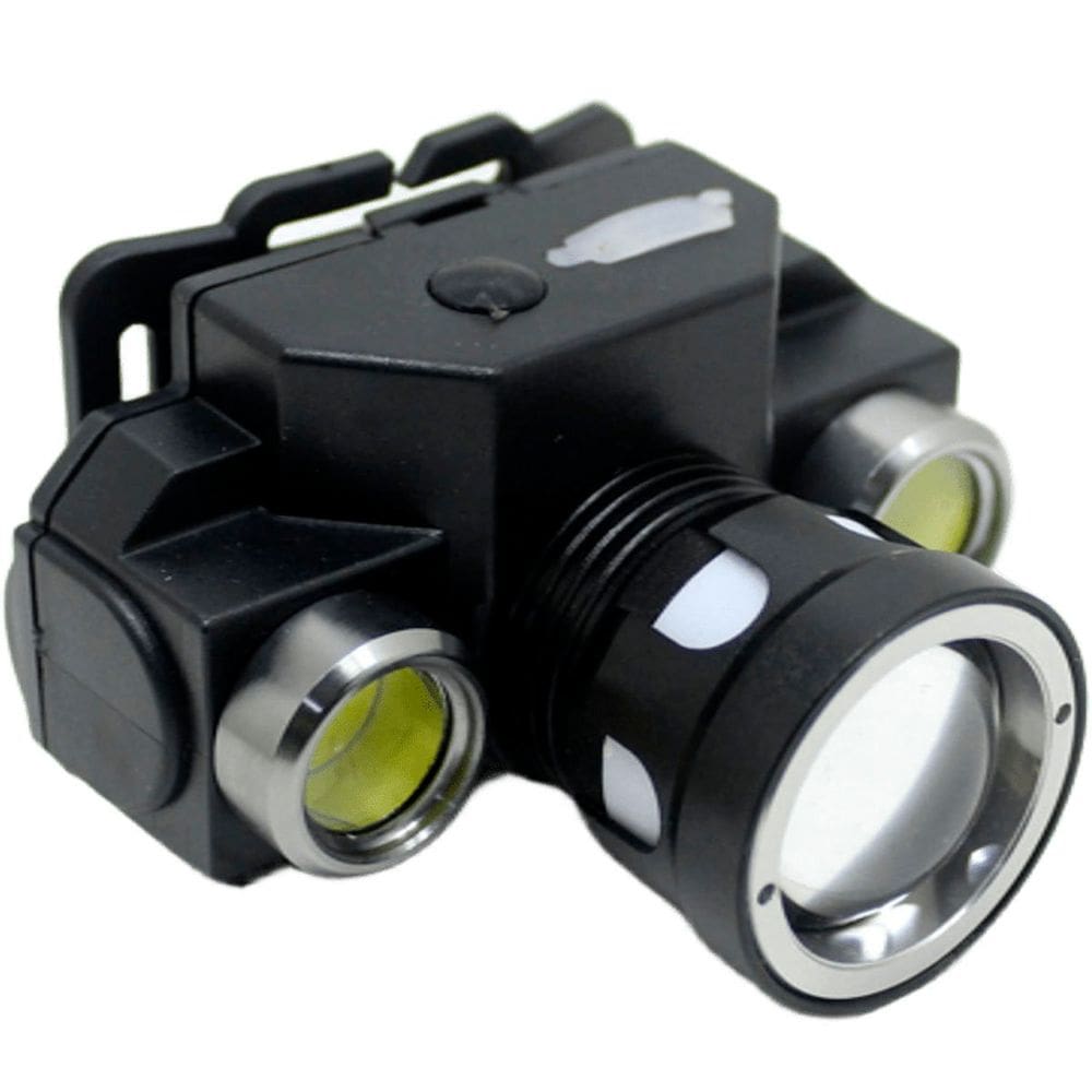 Lanterna De Cabeça Profissional Recarregável Preto Com 3 LED