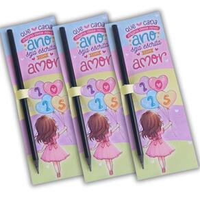 Kit 25 Card e Lápis Lembrancinhas Motivacional Especial Tema Ano Novo