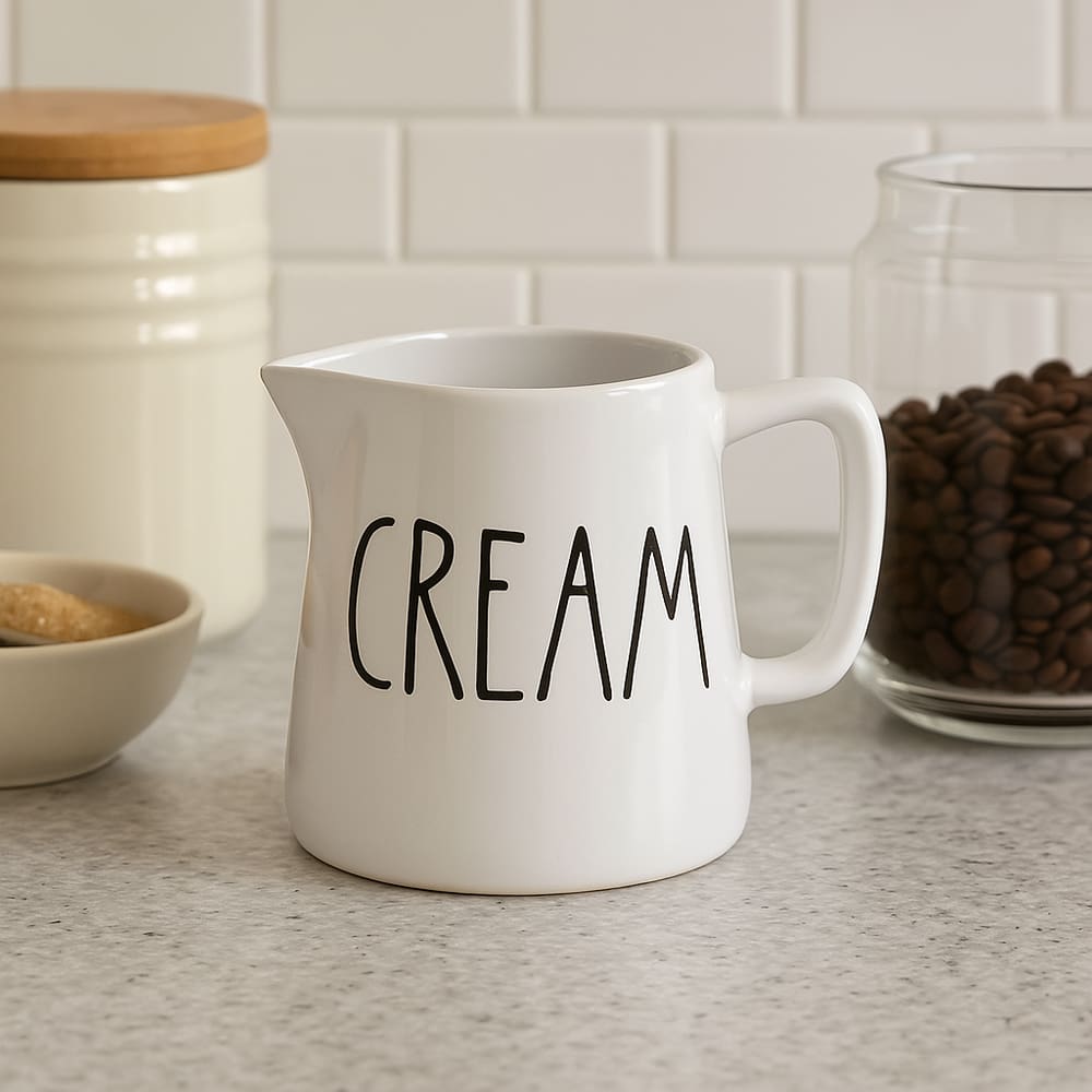 Leiteira Em Cerâmica Branca Cream  - Branca