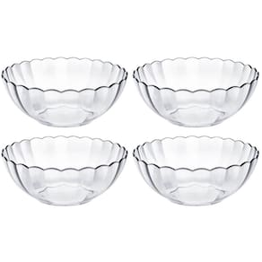 Kit 4 Tigelas Redondas 3L Bowl De Vidro Bella Marinex 25cm Saladeiras Vasilha