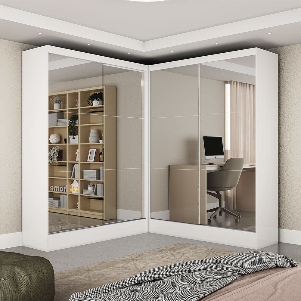 Closet Casal Duplo Belém 4 Portas Premium 4 Gavetas Carioca Móveis