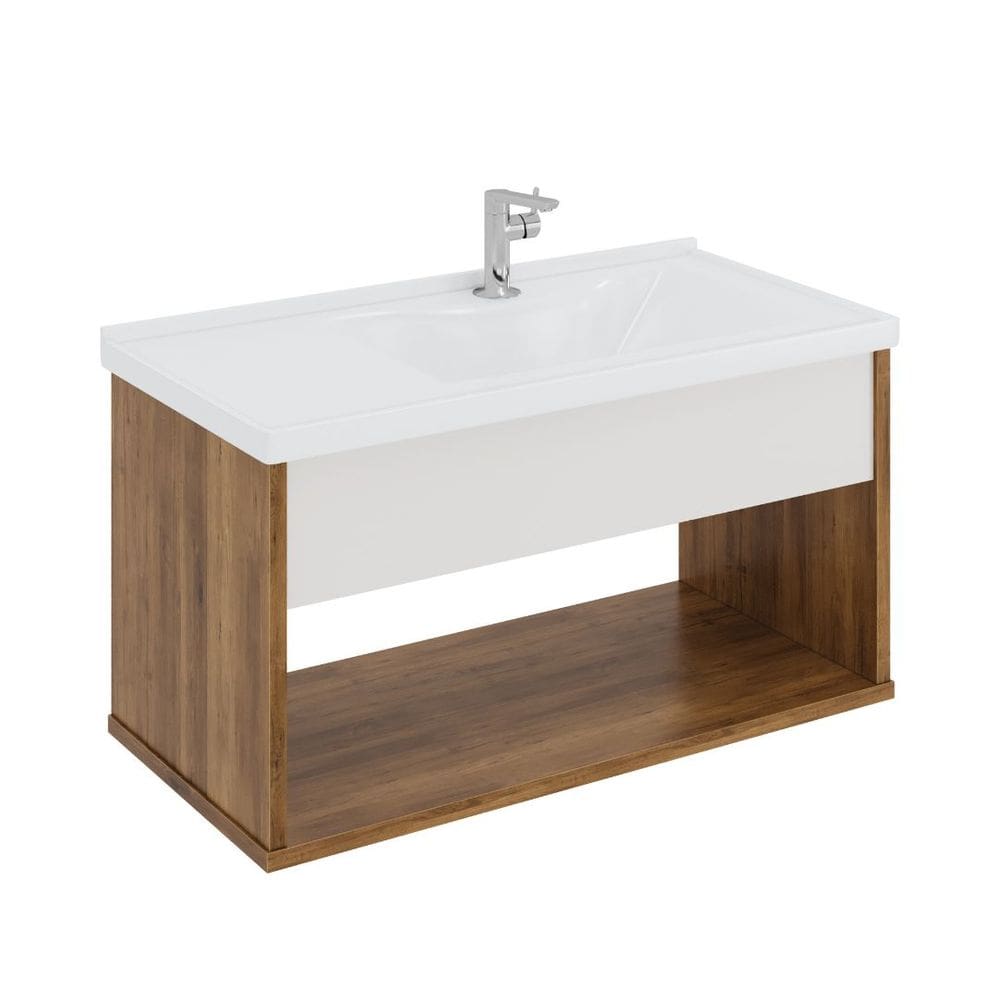 Gabinete Armário de Banheiro Encanto com Cuba - Canela Off White