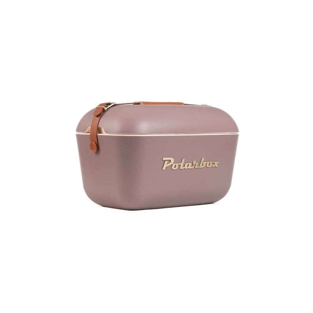 Bolsa Térmica Cooler Retrô Com Alça Em Couro 20 Litros - Malva