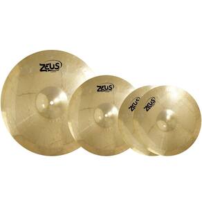 Kit de Pratos Zeus Beginner Set C 13`` 16`` 20`` - Com Bag