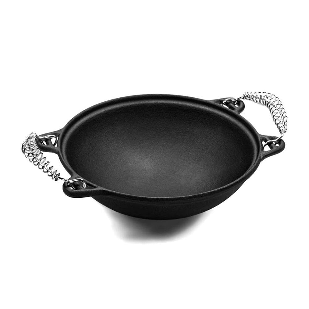 Panela Mineira Wok Alça de Espiral Ferro Fundido 36x12cm 6L