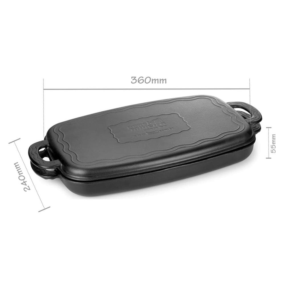 Assadeira Multiuso Tampa Ferro Panela Mineira 36x24x5cm 3,9L