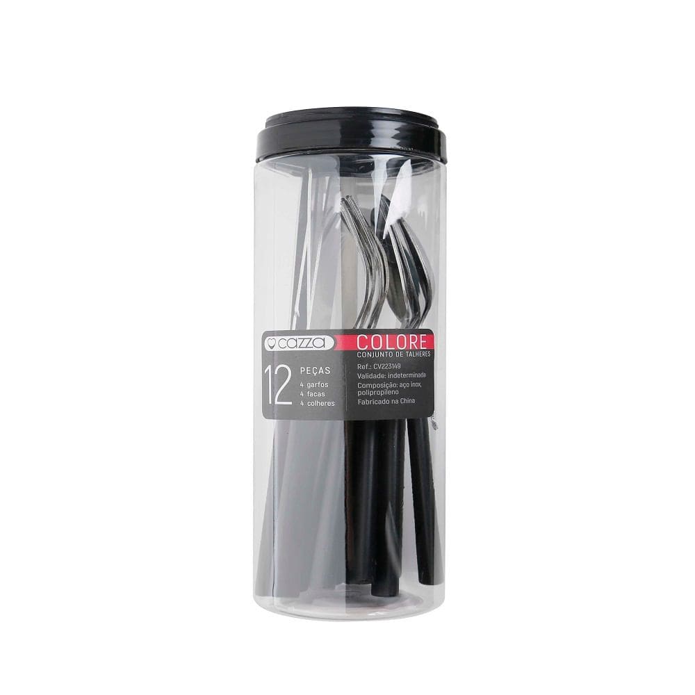 Faqueiro Cazza Colorê em Inox 12 Peças - Item Variado